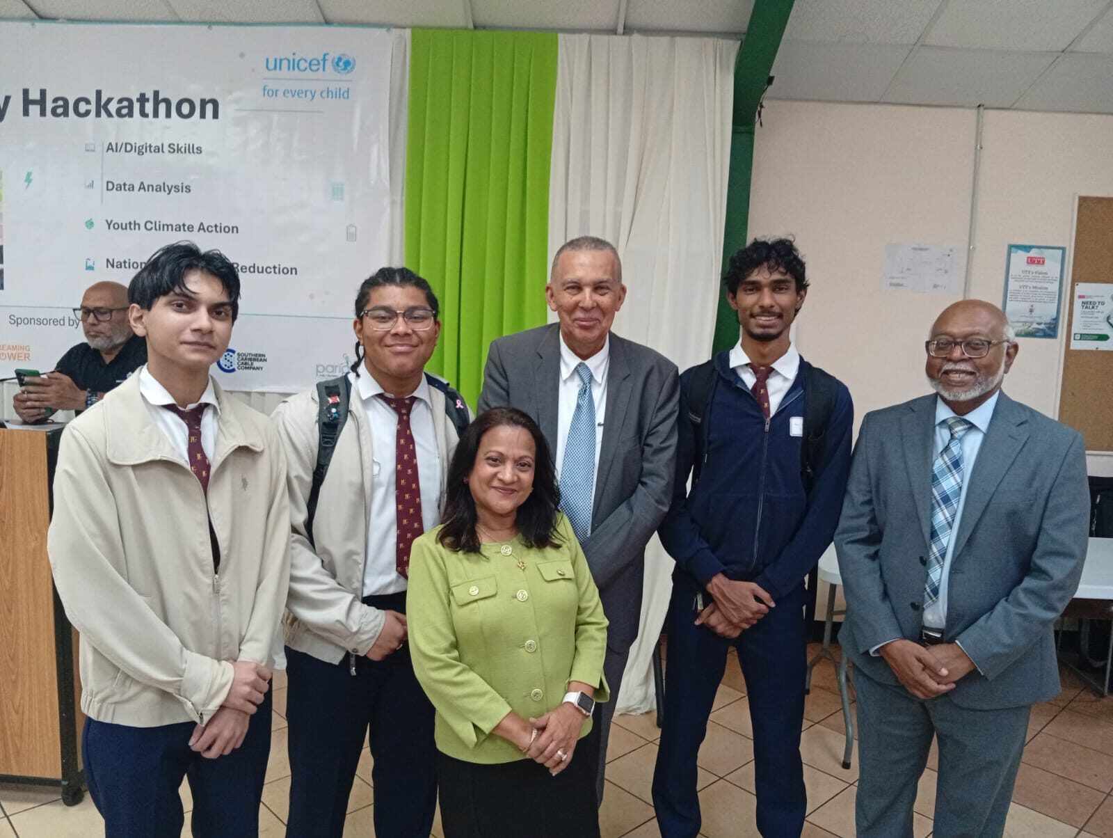 Students and partners at the hackathon